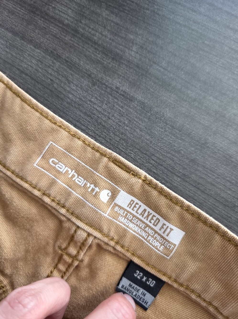 Carhartt Hickory Brown Straight Leg Workwear Pants Mens Size 32x30 Relaxed Fit - Picture 8 of 9